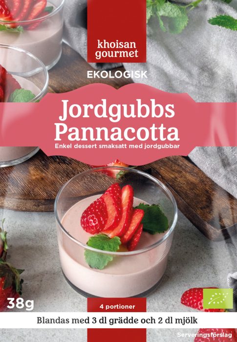 Ekologisk jordgubbspannacotta